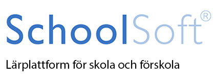 Bild där det står: SchoolSoft. Lärplattform för skola och förskola.